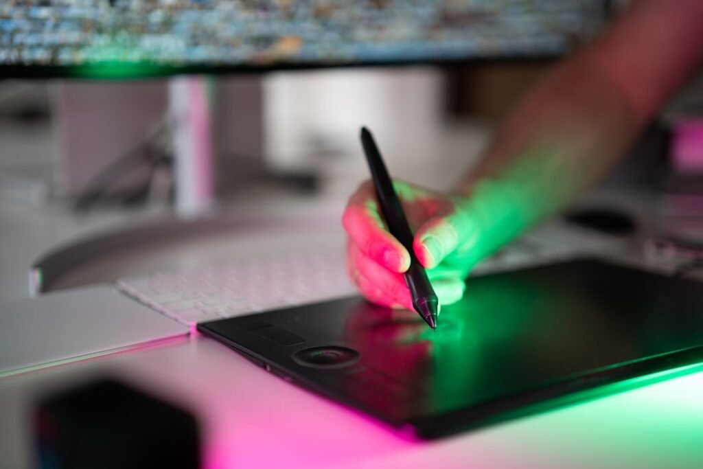 Graphic design workspace — photo by Jakub Zerdzicki on Unsplash