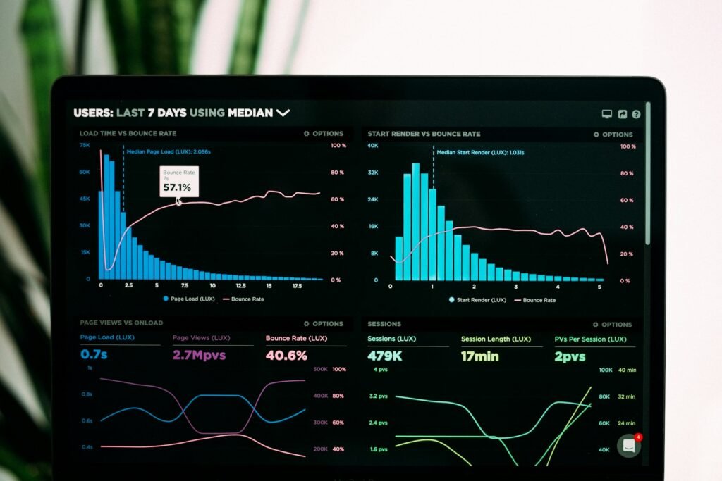 Marketing analytics dashboard on a computer screen — photo by Luke Chesser on Unsplash